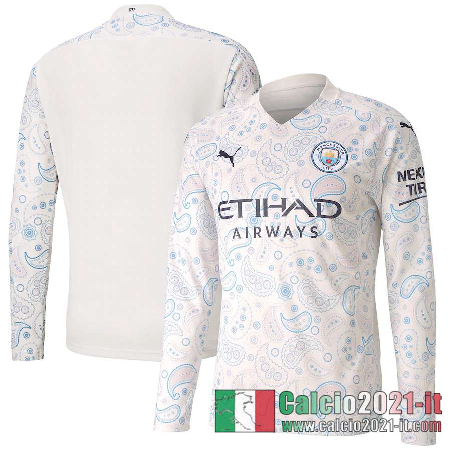 Manchester City Maglia Calcio Terza Manica Lunga 2020-21