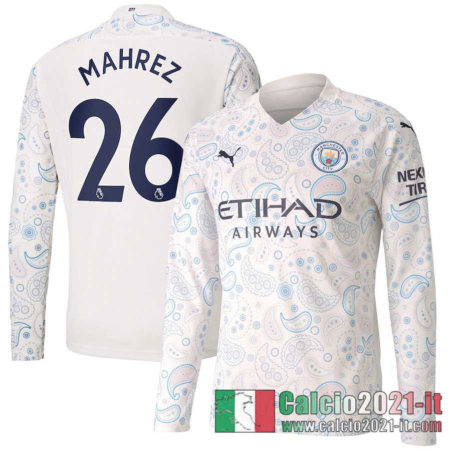 Manchester City Maglia Calcio Mahrez #26 Terza Manica Lunga 2020-21