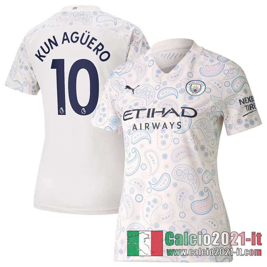 Manchester City Maglia Calcio Kun Agüero #10 Terza Donna 2020-21