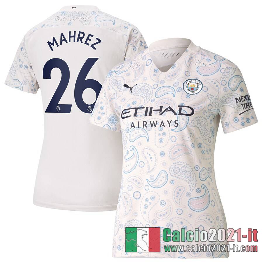 Manchester City Maglia Calcio Mahrez #26 Terza Donna 2020-21