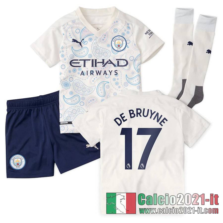 Manchester City Maglia Calcio De Bruyne #17 Terza Bambino 2020-21