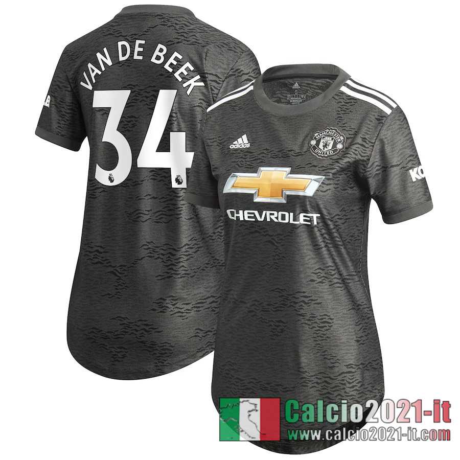 Manchester United Maglia Calcio Van De Beek 34 Seconda Donna 2020-21