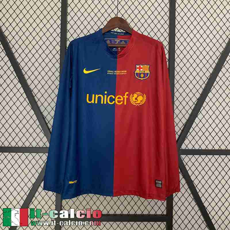 Barcellona Retro Maglia Calcio Prima Uomo Manga Larga 08 09 FG397