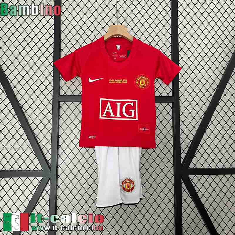 Manchester United Retro Maglia Calcio Prima Bambini 07 08