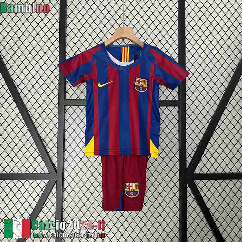 Barcellona Retro Maglia Calcio Prima Bambini 05 06