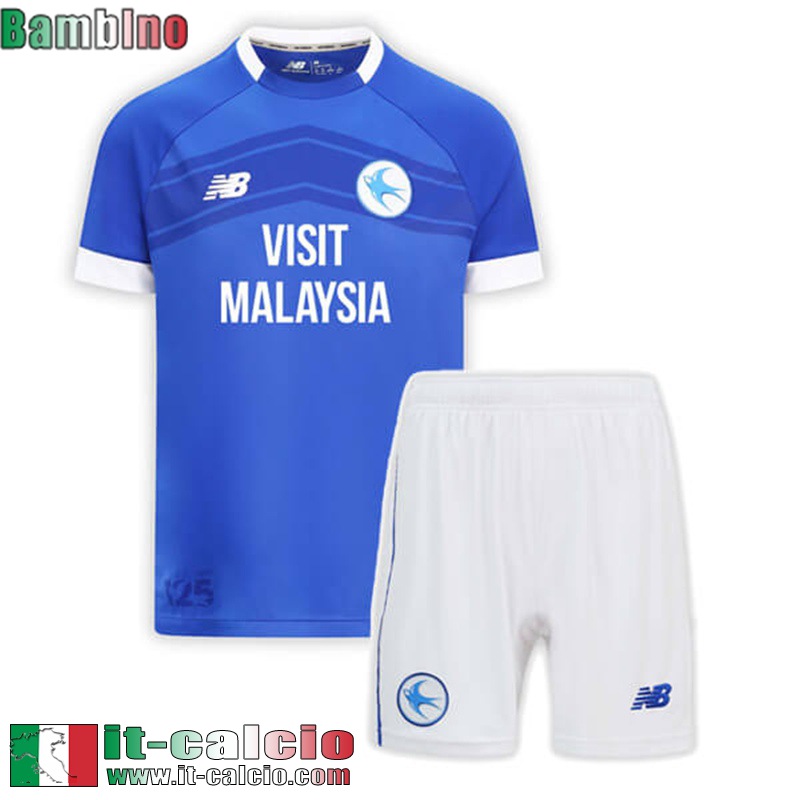 Maglia Calcio Cardiff City Prima Bambini 2024 2025