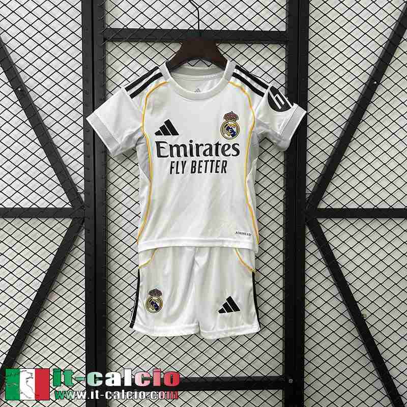 Maglia Calcio Real Madrid Prima Bambini 2025 2026