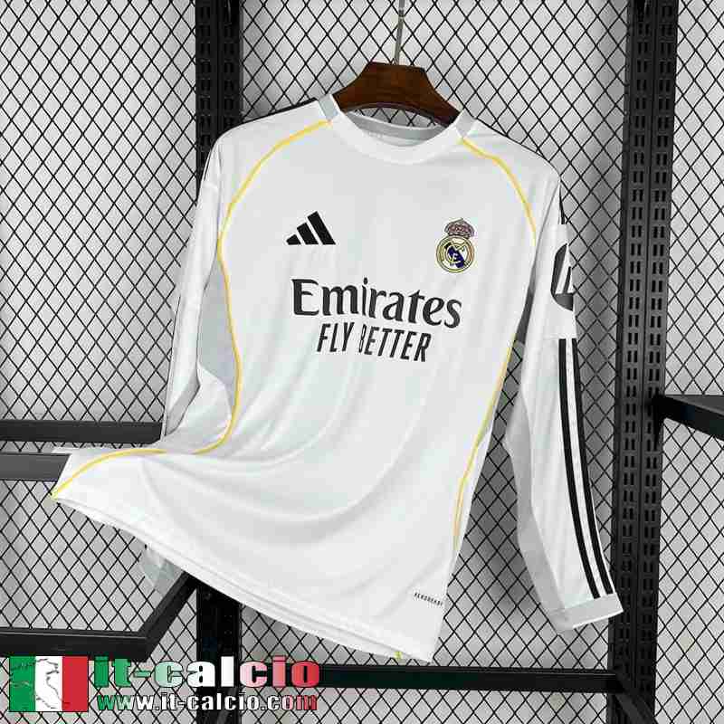 Maglie Calcio Real Madrid Prima Uomo Maniche Lunghe 25 26
