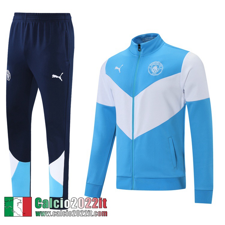 Manchester City Full-Zip Giacca Azzurro-bianco Uomo 2021 2022 JK170