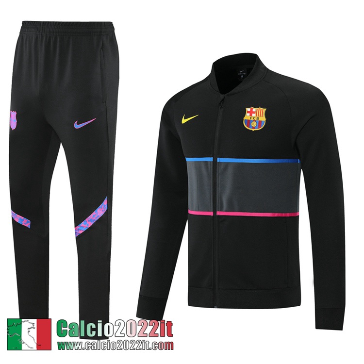 Barcellona Full-Zip Giacca Nero Uomo 2021 2022 JK175