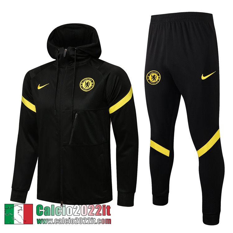 Chelsea Cappuccio Hoodie Giacca Nero Uomo 2021 2022 JK184