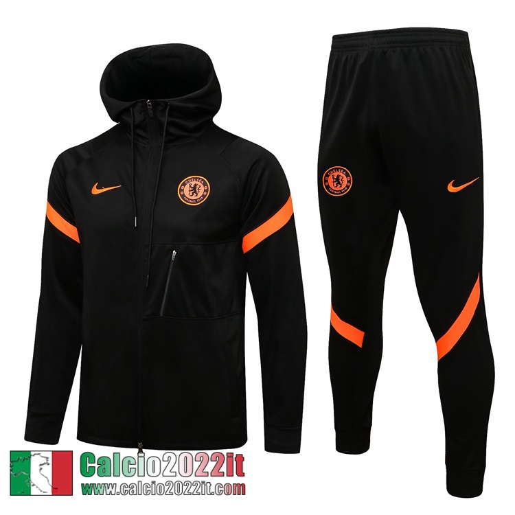 Chelsea Cappuccio Hoodie Giacca Nero Uomo 2021 2022 JK189