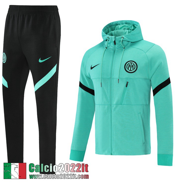 Inter Milan Cappuccio Hoodie Giacca verde Uomo 2021 2022 JK194