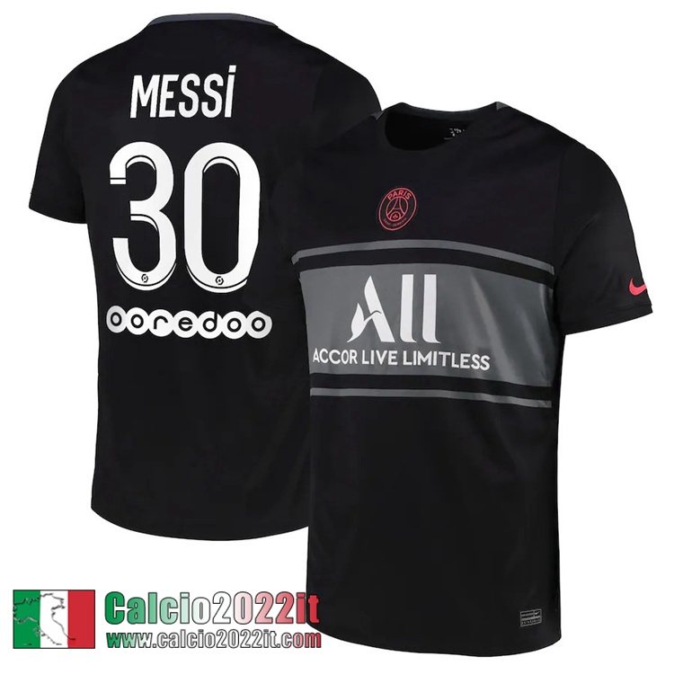 Terza PSG Maglia Calcio Uomo Messi 30 2021 2022