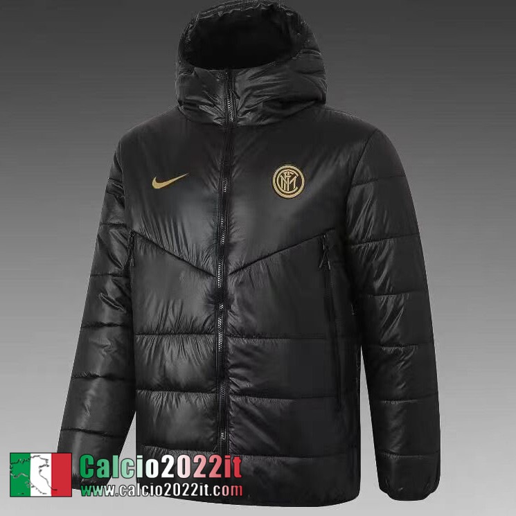 Inter Milan Piumino Calcio Cappuccio Nero 2021 2022 Uomo DD07