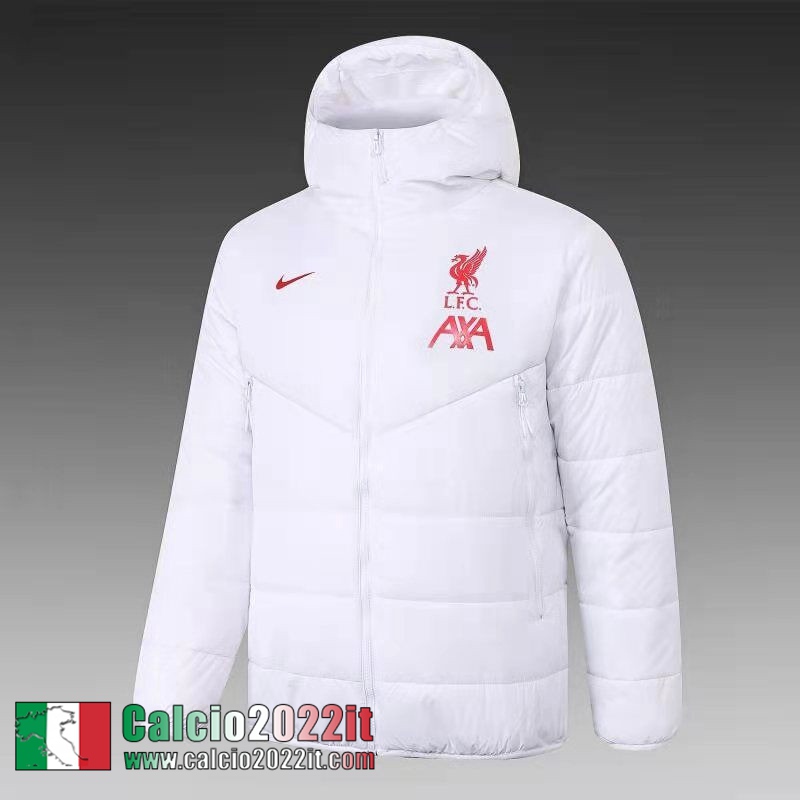 Liverpool Piumino Calcio Cappuccio bianca 2021 2022 Uomo DD23