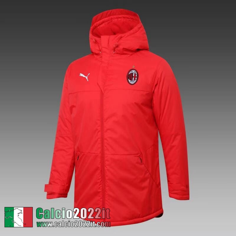 AC Milan Piumino Calcio Cappuccio rosso 2021 2022 Uomo DD30