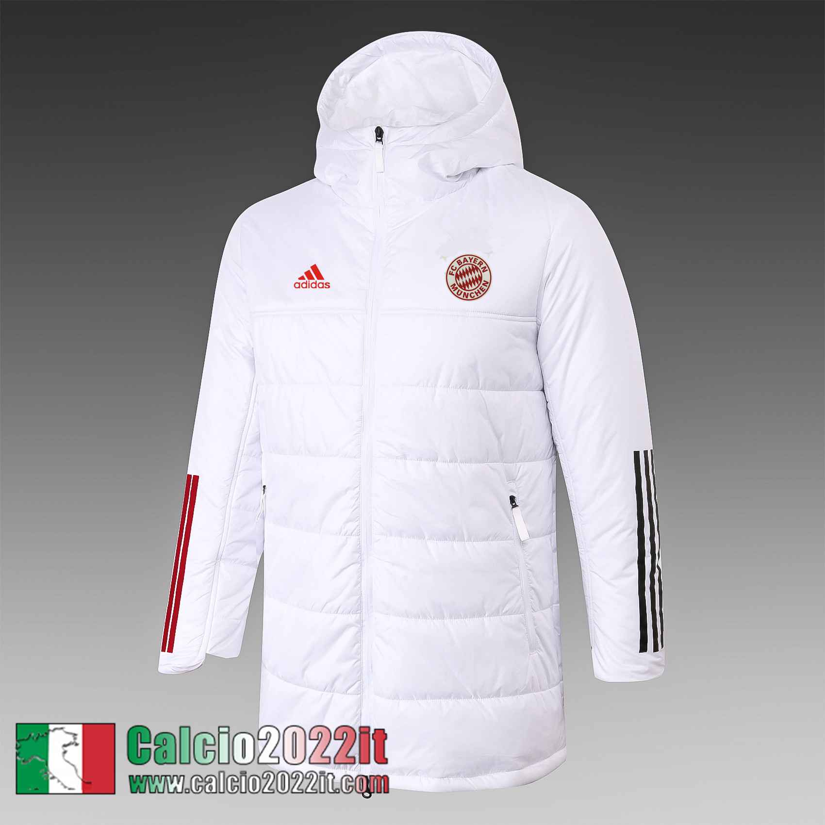 Bayern Munich Piumino Calcio Cappuccio bianca 2021 2022 Uomo DD39