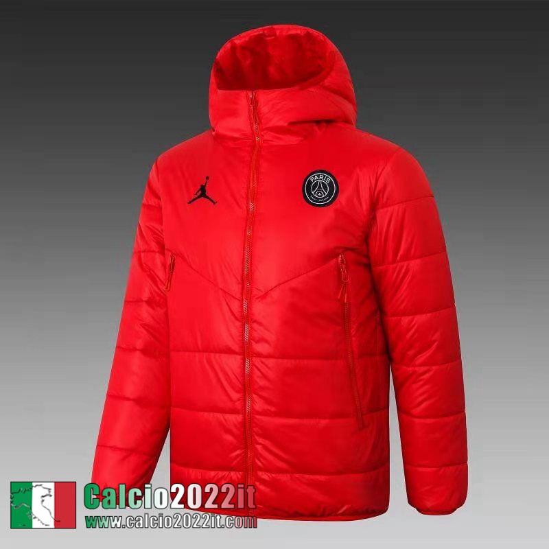 PSG Paris Piumino Calcio Cappuccio rosso 2021 2022 Uomo DD60