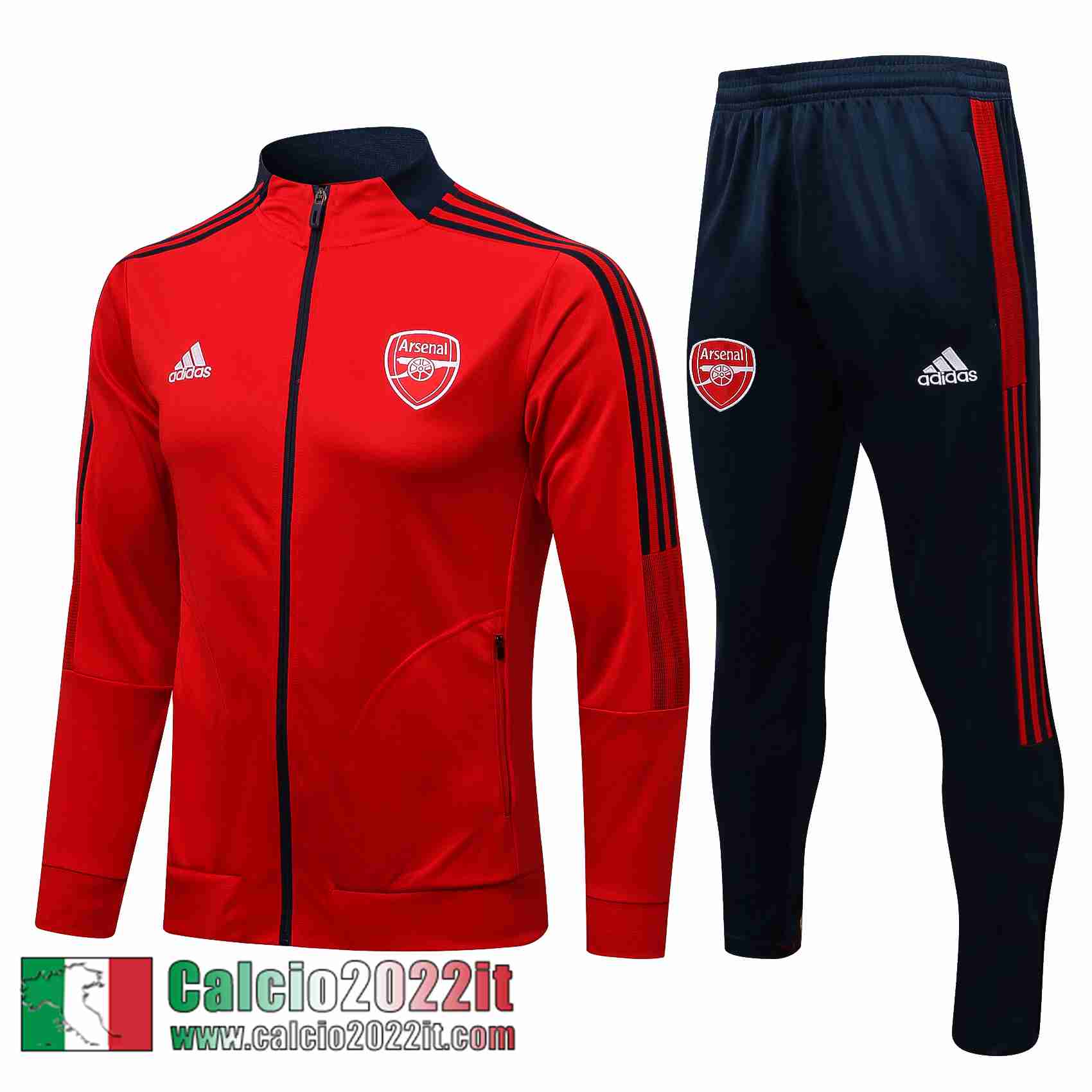 Arsenal Full-Zip Giacca rosso 2021 2022 Uomo JK209