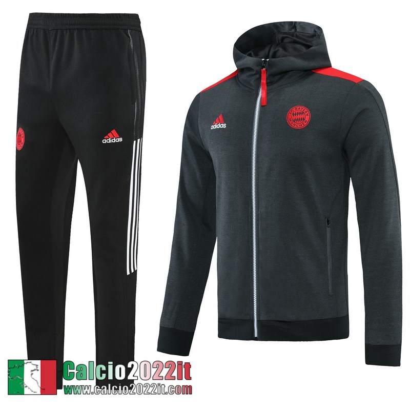 Bayern Munich Cappuccio Hoodie Giacca Grigio 2021 2022 Uomo JK237