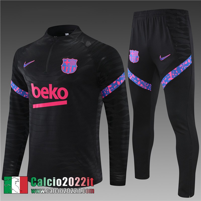 Barcelone Tute Calcio Nero 2021 2022 Bambino TK121