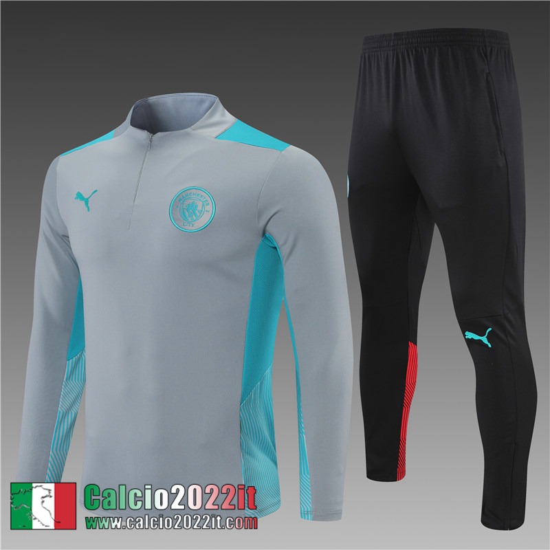 Manchester City Tute Calcio Grigio 2021 2022 Bambino TK138