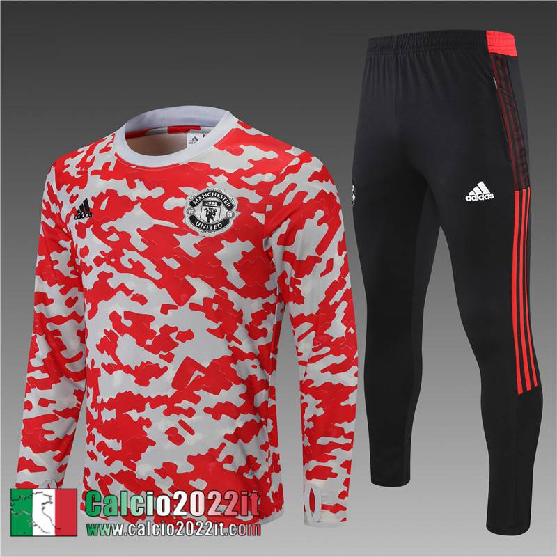 Manchester United Tute Calcio Rosso Grigio 2021 2022 Bambino TK140