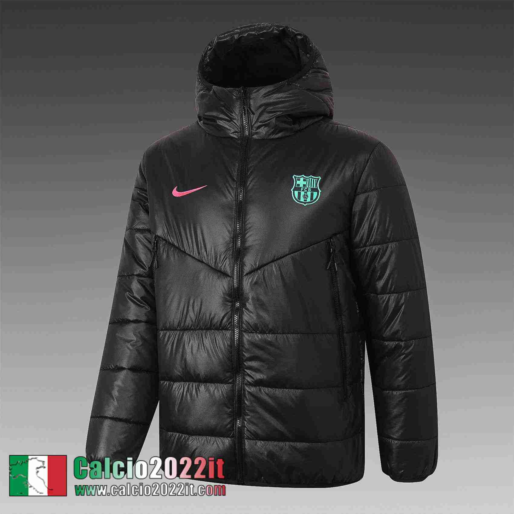 Barcellona Piumino Calcio Cappuccio noir Uomo 2021 2022 DD63