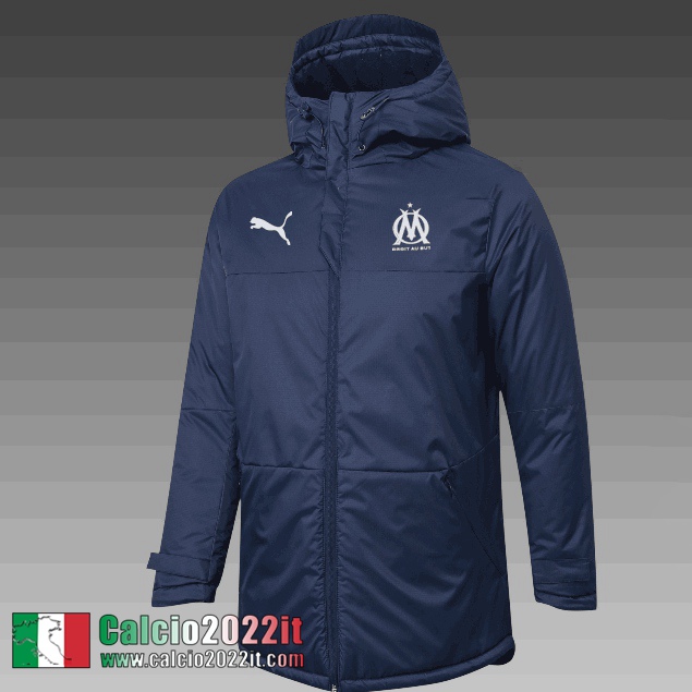 Olympique Marsiglia Piumino Calcio Cappuccio blu Uomo 2021 2022 DD64