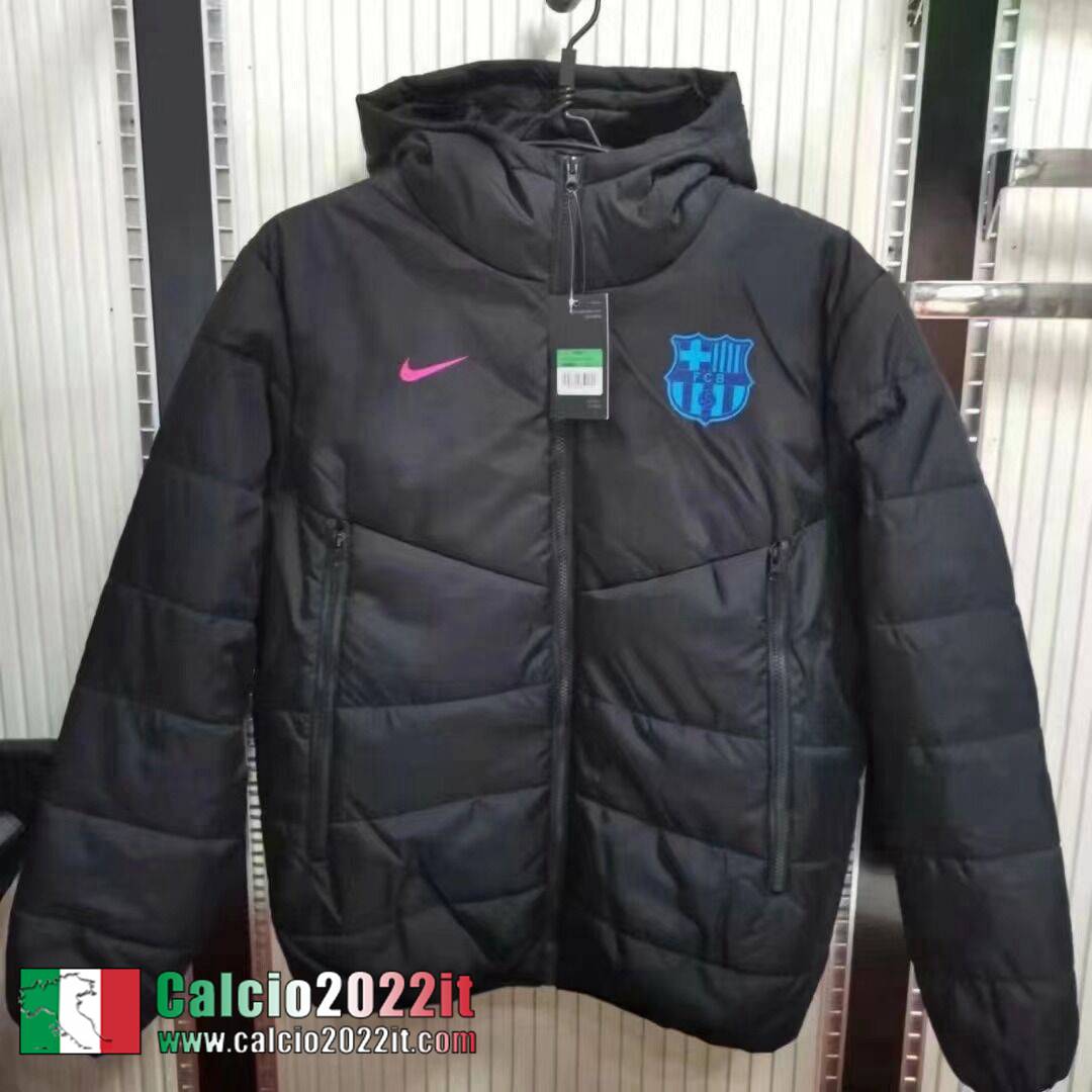 Barcellona Piumino Calcio Cappuccio noir Uomo 2021 2022 DD65