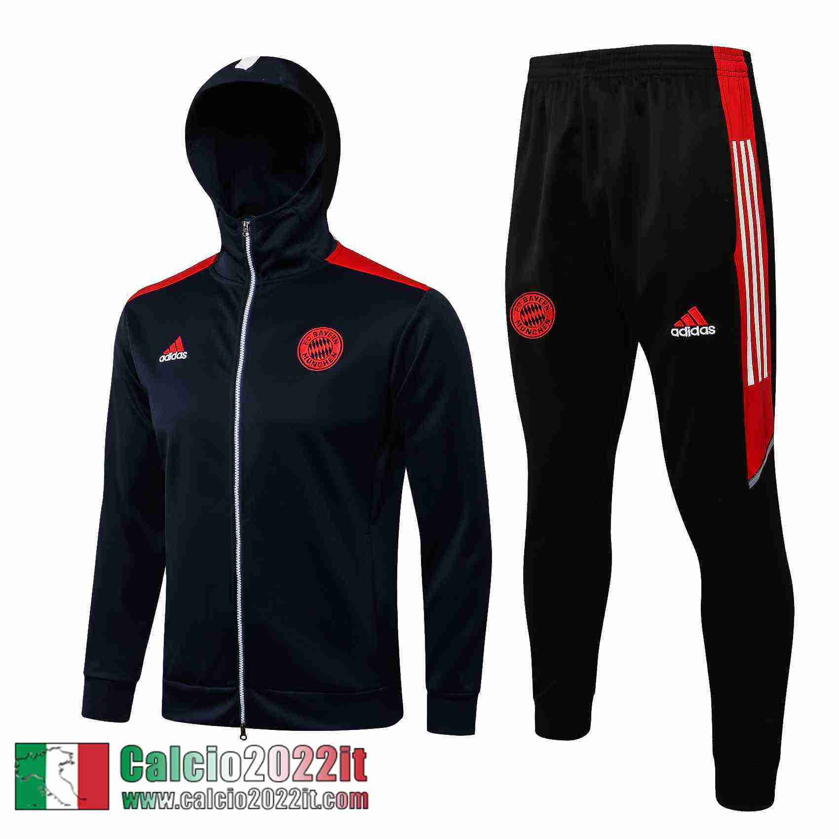 Bayern Monaco Cappuccio Hoodie Giacca noir Uomo 2021 2022 JK256