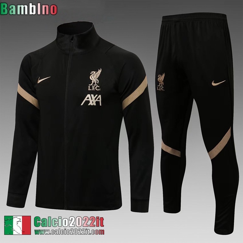 Liverpool Full-Zip Giacca Nero Bambini 2021 2022 TK162