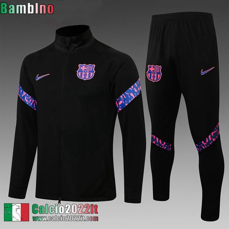 Barcelona Full-Zip Giacca Nero Bambini 2021 2022 TK167