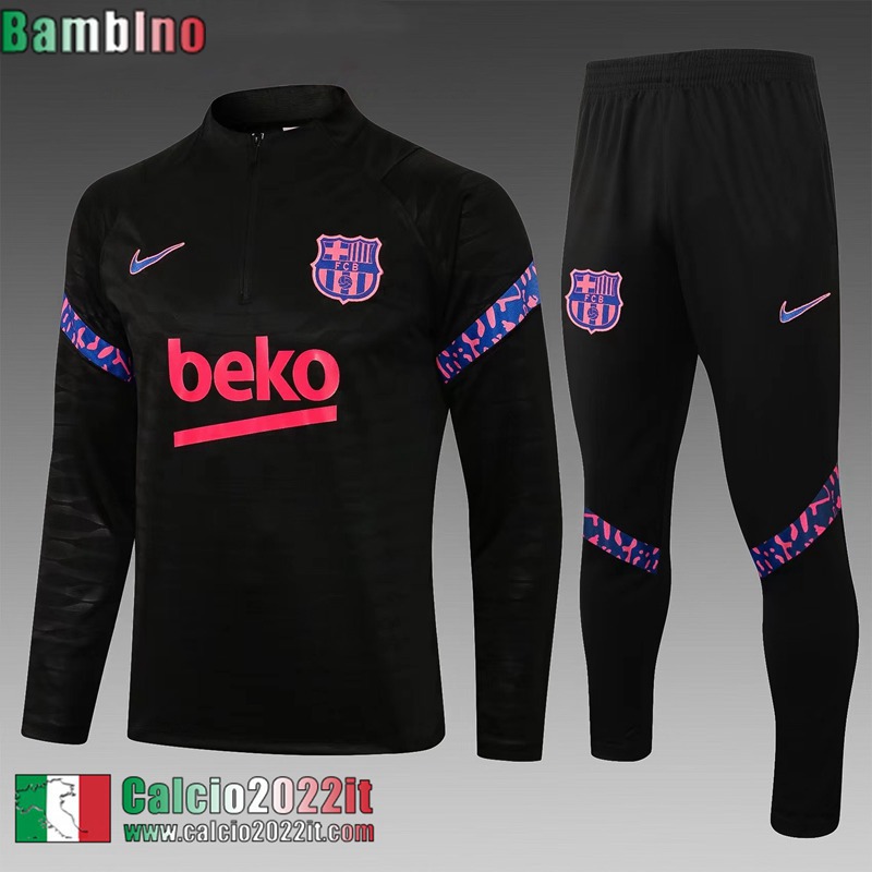 Barcelona Tute Calcio Nero Bambini 2021 2022 TK170