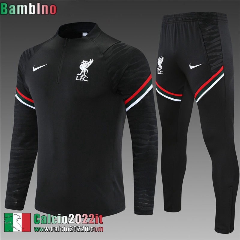 Liverpool Tute Calcio Nero Bambini 2021 2022 TK182