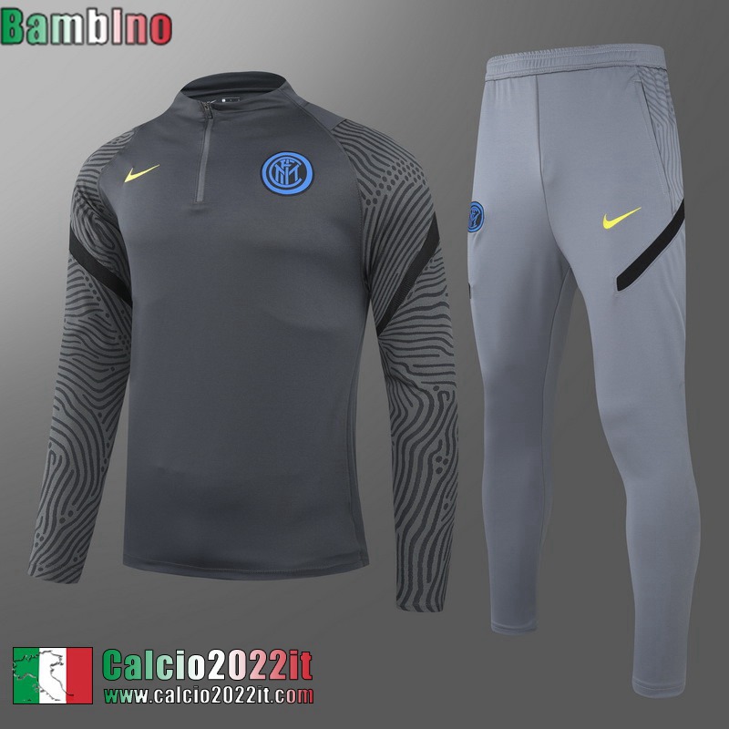 Inter Milan Tute Calcio Grigio Bambini 2021 2022 TK200