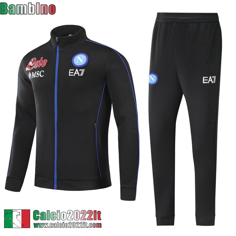 SSC Naples Full-Zip Giacca Nero Bambini 2021 2022 TK204