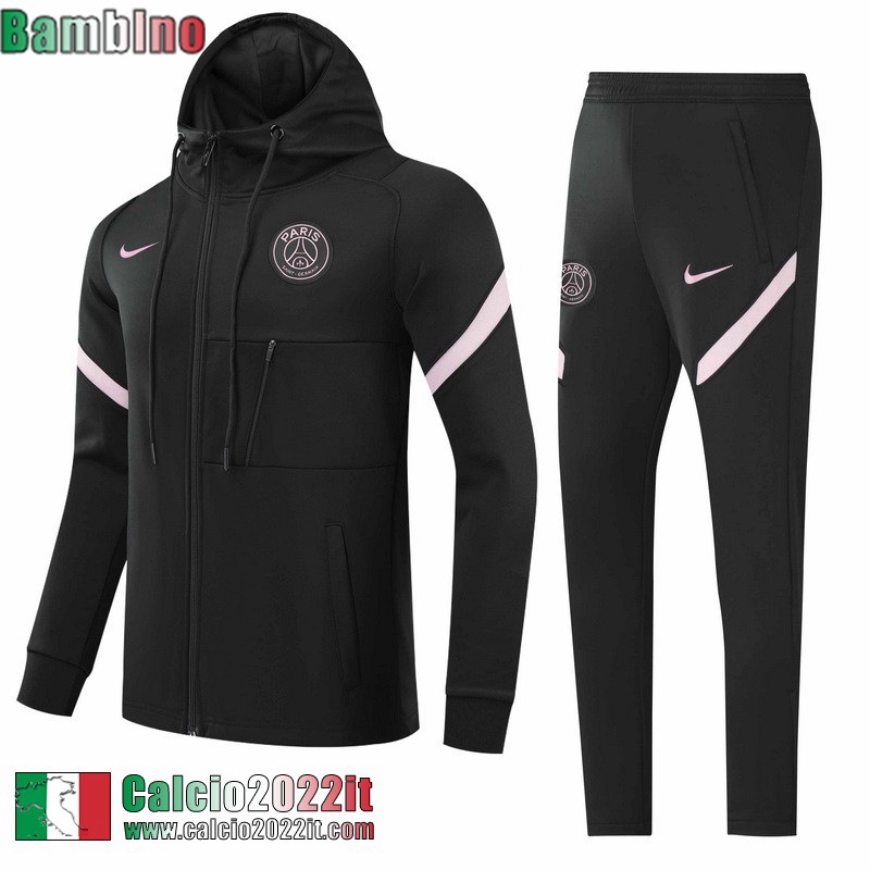 PSG Full-Zip Giacca Nero Bambini 2021 2022 TK214