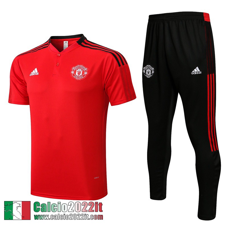 Manchester United Polo rosso Uomo 21 22 PL279