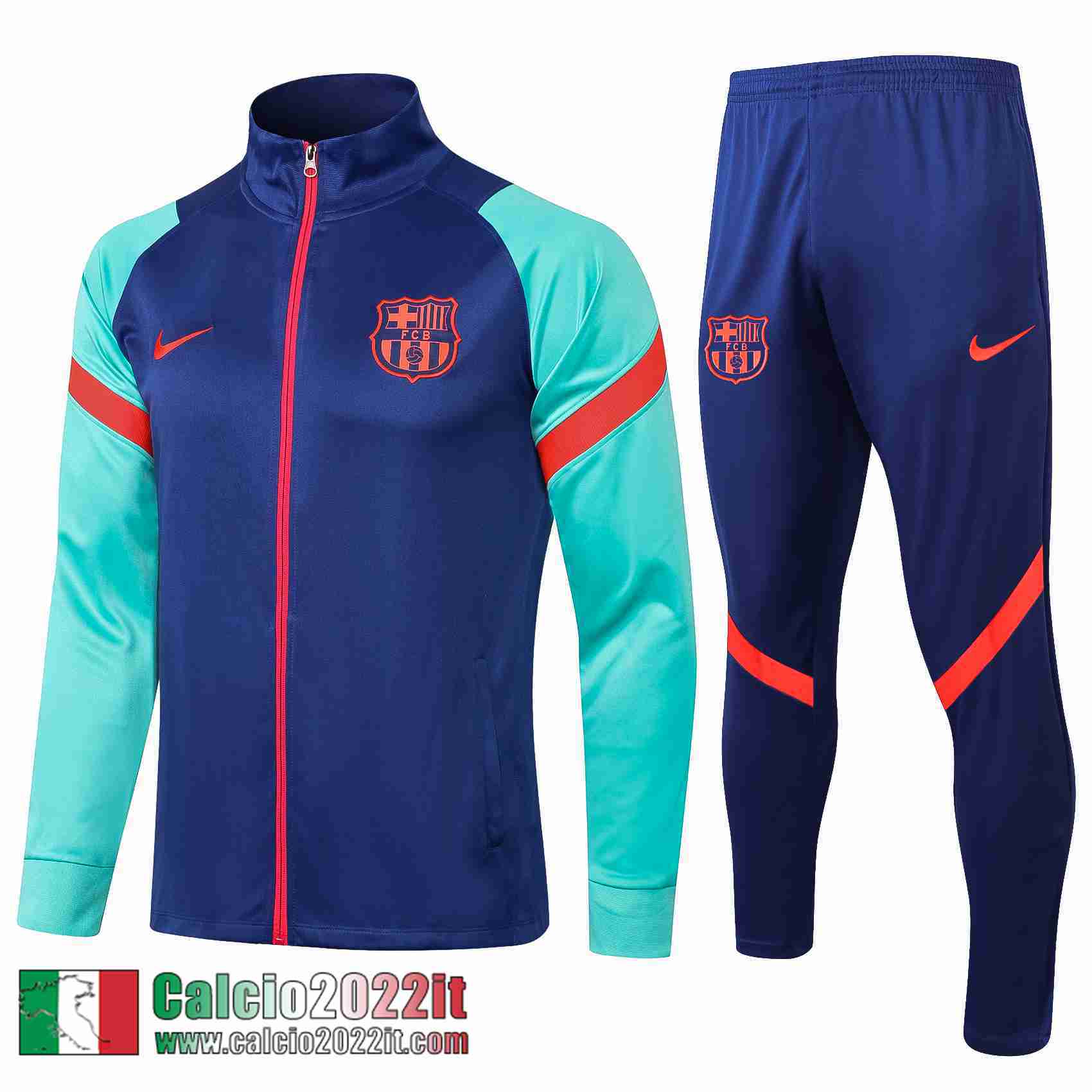 Barcellona Full-Zip Giacca Azzurra Jk04 2021 2022