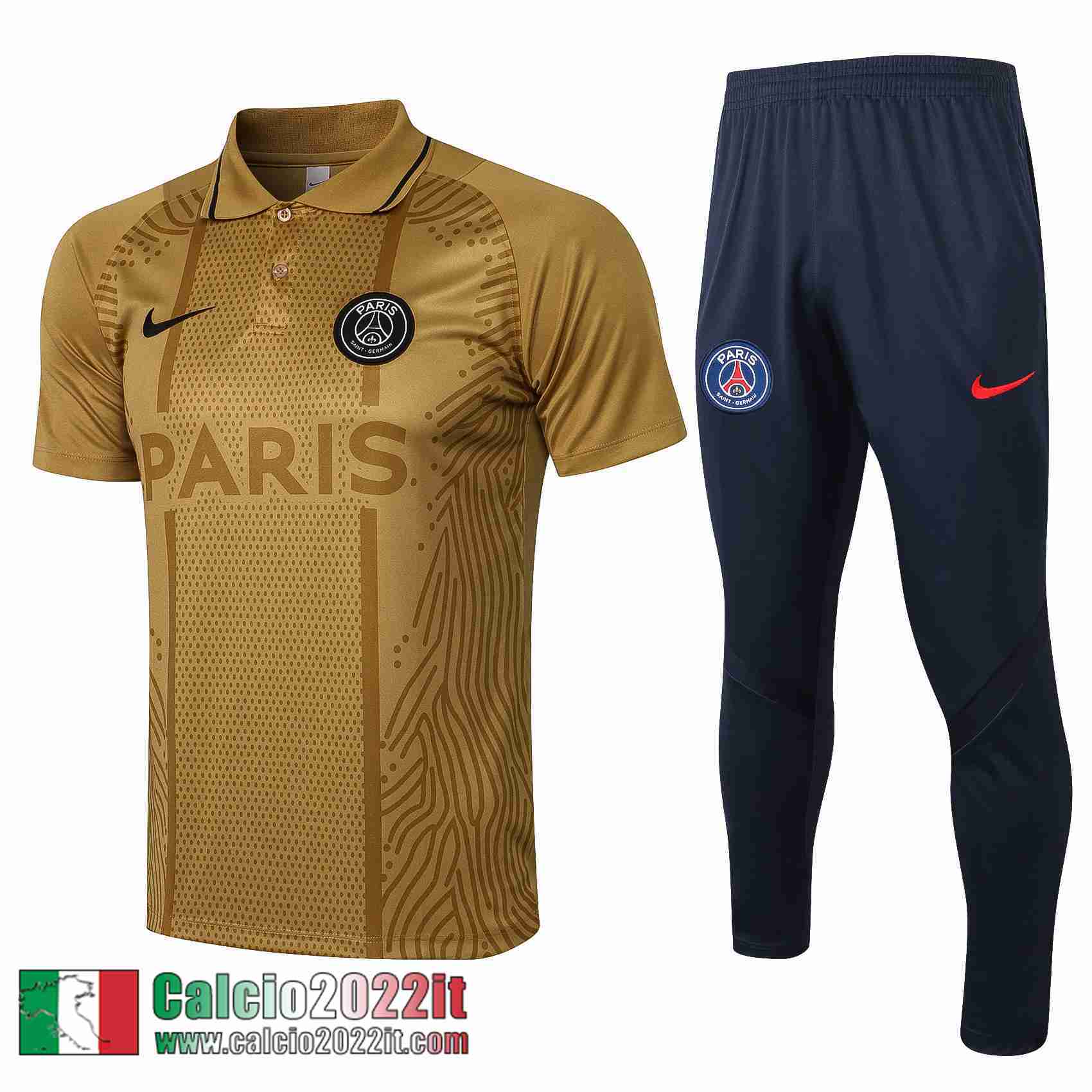 Paris Saint Germain Psg Maglia Polo Dorato 2021 2022