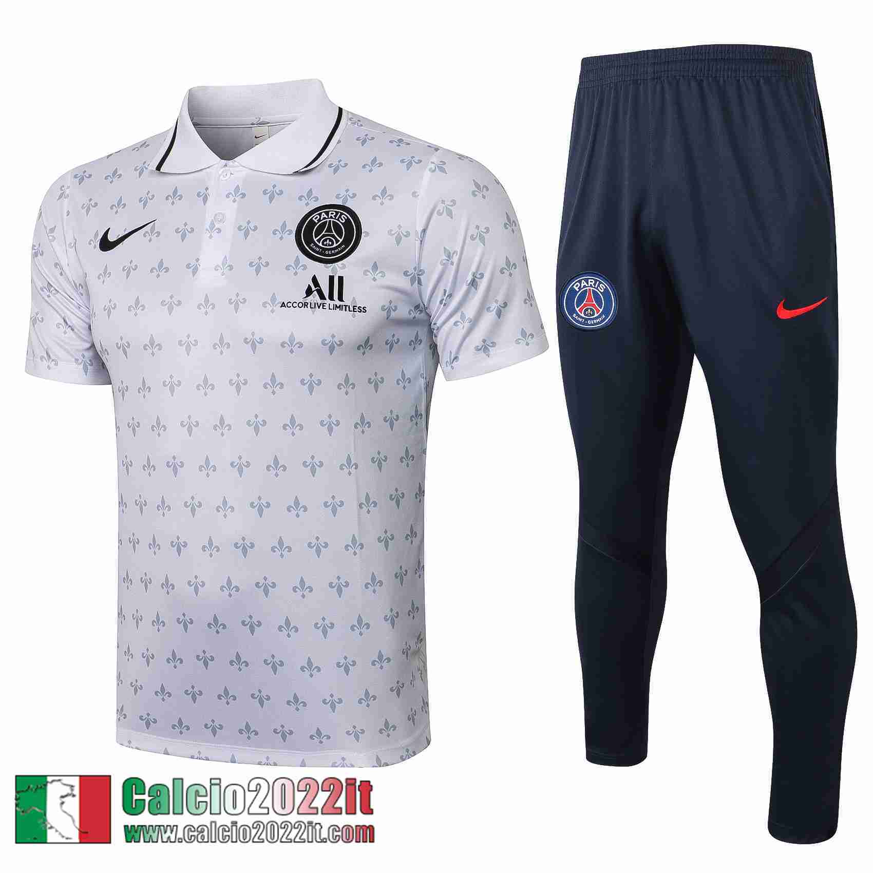 Paris Saint Germain Psg Maglia Polo Bianca Pl16 2021 2022