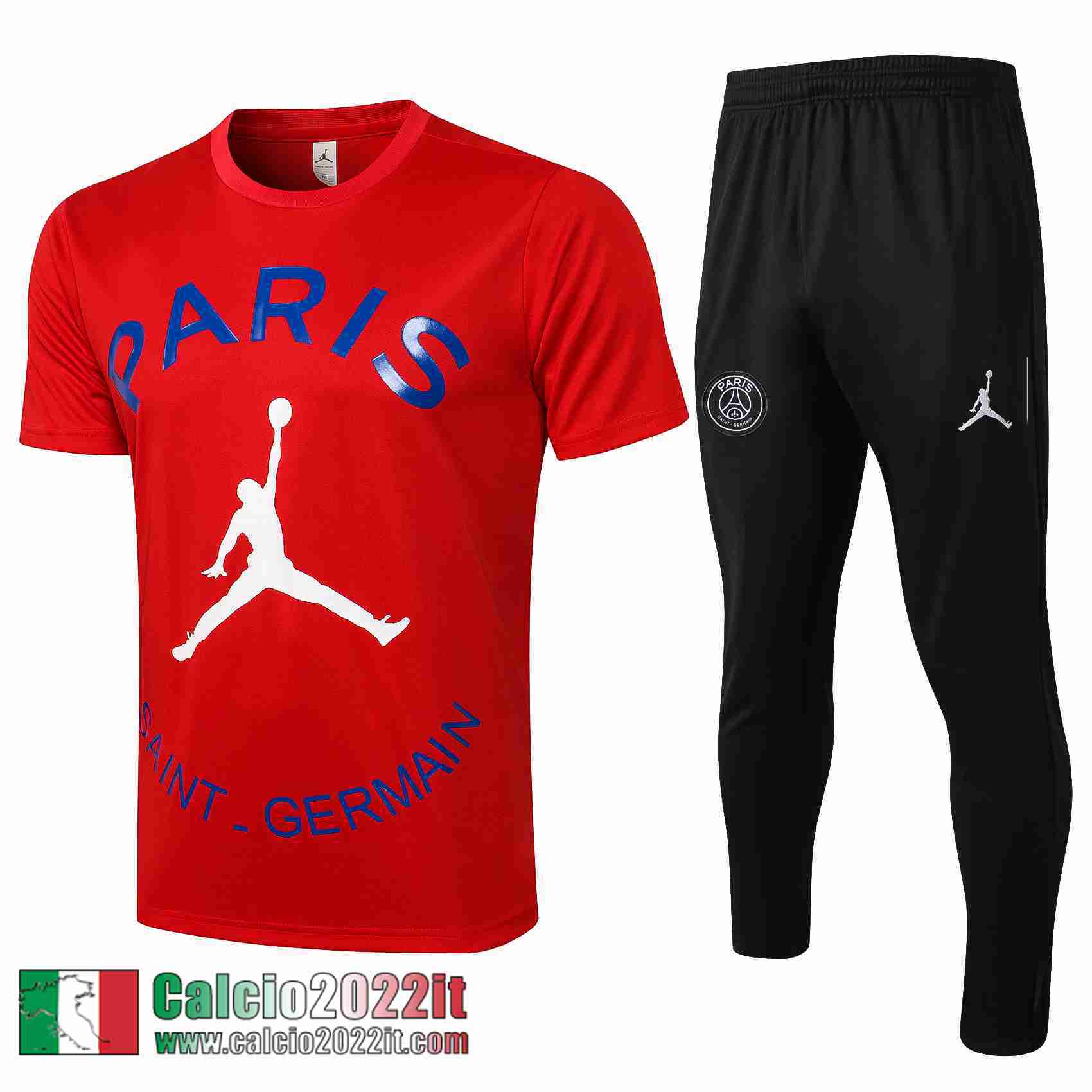 Paris Saint Germain Psg Maglia T-shirt Air Jordan Rossa Pl21 2021 2022