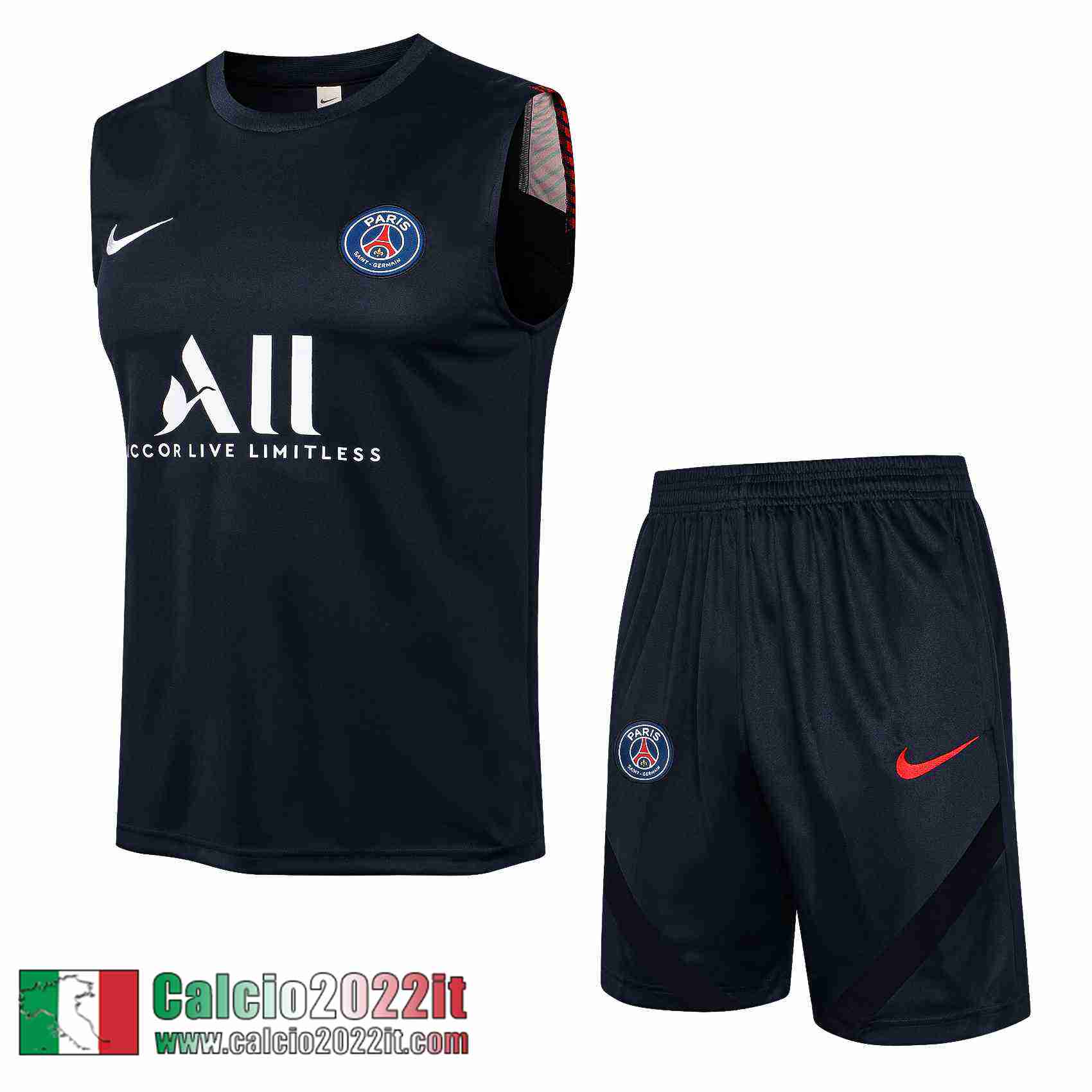 Paris Saint Germain Psg Maglia Senza Maniche Azzurra Marino Pl33 2021 2022