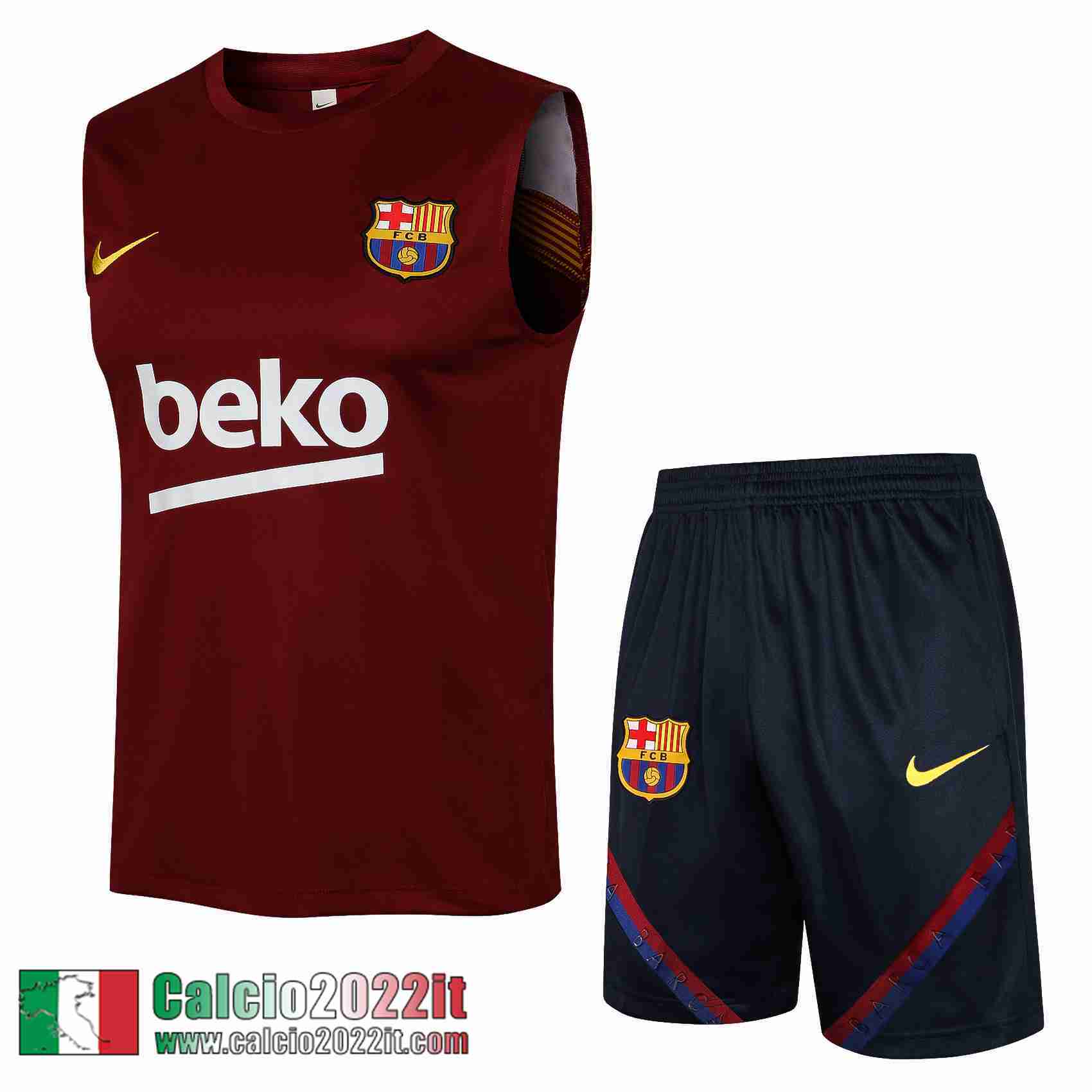 Barcellona Maglia Senza Maniche Barcellona Senza Manica Scarlatto Pl37 2021 2022