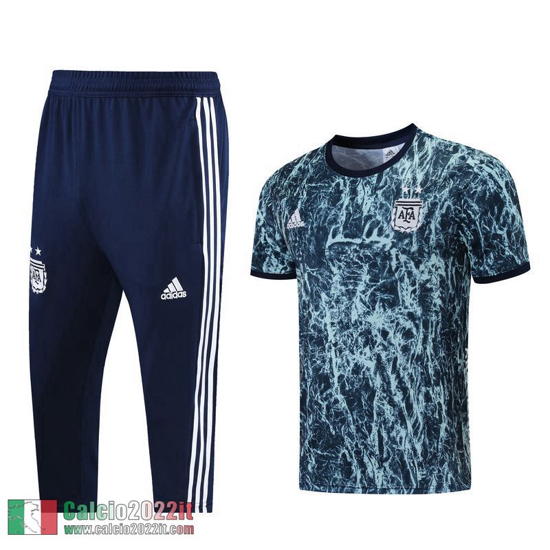 Argentina Maglia T-shirt + Pantaloni cropped Blu grigio 2021 2022 PL77