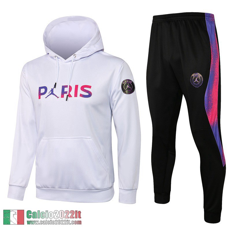 PSG Paris Felpa Sportswear Cappuccio Bambini bianca 2021 2022 TK34