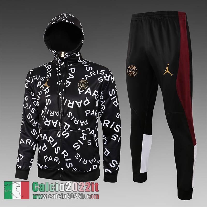 PSG Cappuccio Hoodie Full-Zip Giacca Uomo Bianco e nero JK81 2021 2022