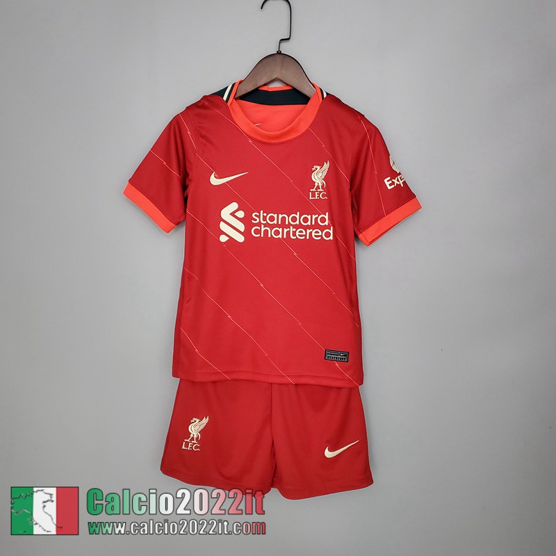 Prima Liverpool Maglia Calcio Bambini 2021 2022